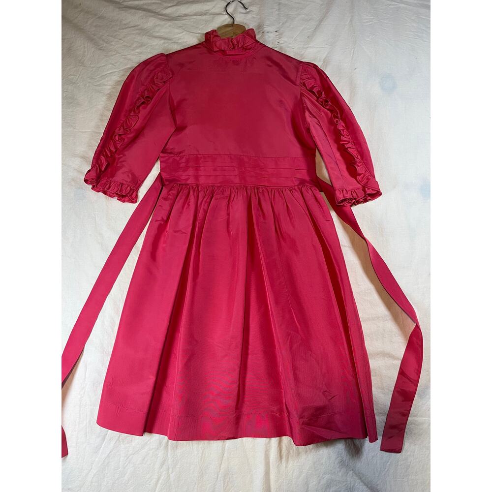 Vintage 80's Taffeta Batsheva-Style Mini Dress S‎